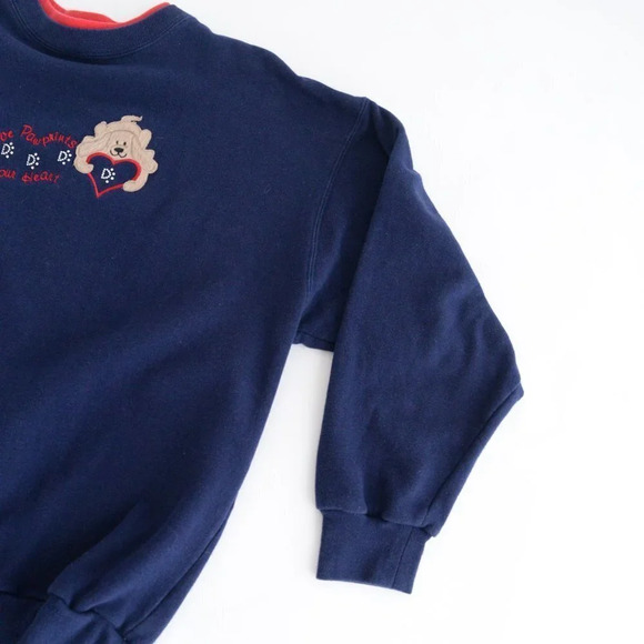 Vintage M&C Sportswear Navy Dogs Leave Paw Prints Crewneck Sweater L - Picture 5 of 11
